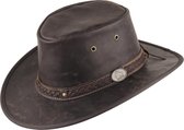 Kangoeroe lederen hoed Sundowner bruin, M