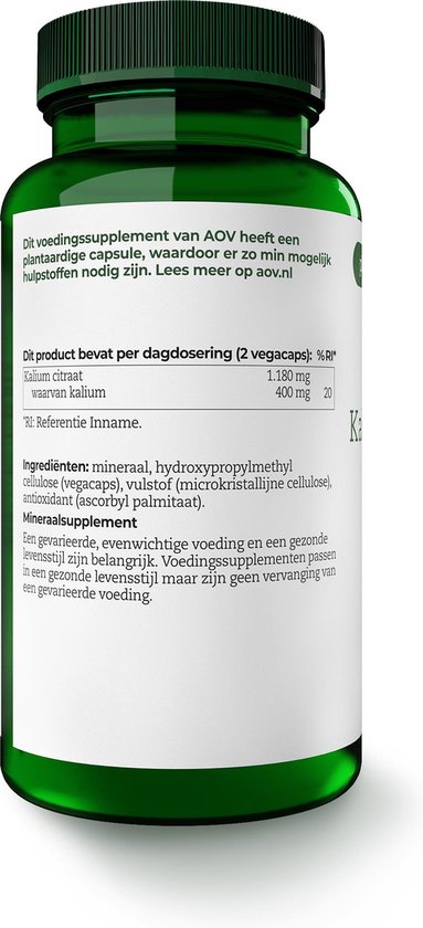 AOV 562 Kalium Citraat - 90 vegacaps - Mineralen - Voedingssupplement - AOV
