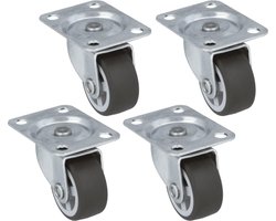 AMIG Transportwielen 25mm - Set van 4 Zwenkwielen - Compacte Meubelwielen - 120kg