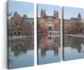 Artaza Canvas Schilderij Drieluik Amsterdam Rijksmuseum - I Amsterdam Tekst - 120x80 - Foto Op Canvas - Canvas Print