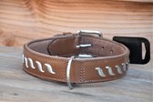 Silver Wave Brown honden halsband 50 cm x 3 cm