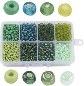 Kralen | Kralen set voor sieraden maken - 8 Kleuren Groen - 4mm - Glas Zaad Kralen - Kit voor Sieraden Maken - Rocaille - DIY - Volwassenen - Kinderen - Kralenset - Seed Beads - Cadeau - MAIA Creative