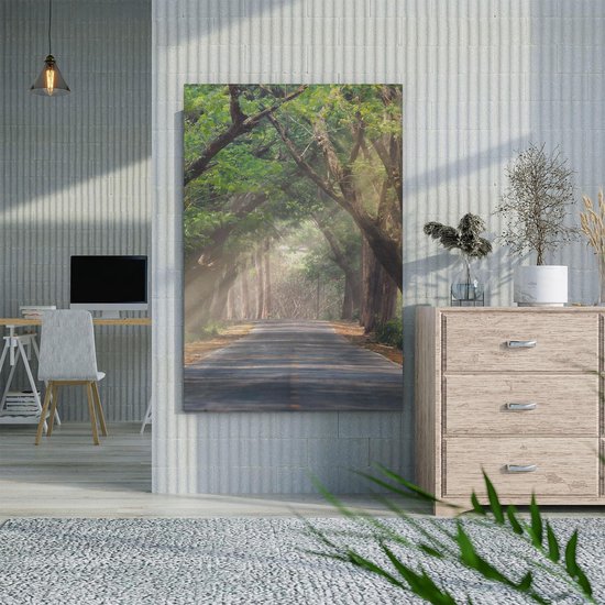 Artaza Peinture Sur Toile Route Entourée D' Arbres - 60x90 - Photo Sur Toile - Impression Sur Toile