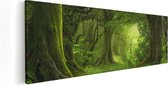 Artaza Canvas Schilderij Groene Tropische Jungle Bos  - 120x40 - Groot - Foto Op Canvas - Canvas Print
