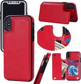 GSMNed – iPhone 12 Pro Max – Leren telefoonhoes Rood – Luxe iPhone 12 Pro Max – Card Case – magneetsluiting – Rood