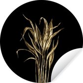 Papier peint Cercle - Or - Feuille - Plantes - 50x50 cm