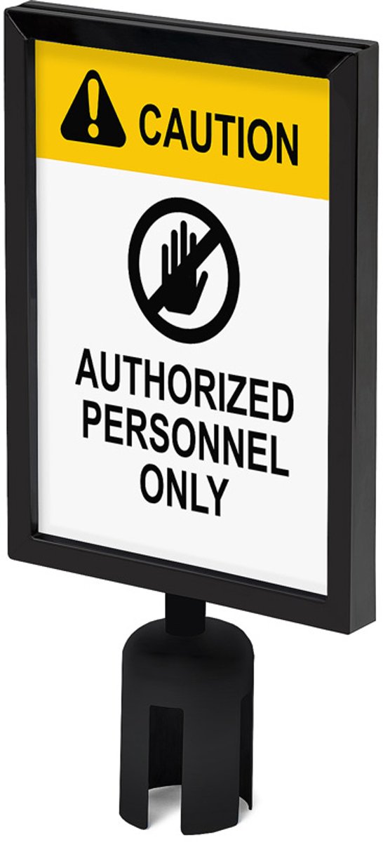 Topbord A4 voor Afzetpaal Flexi Economy Zwart - Syna BBEBLACKSIGNA4