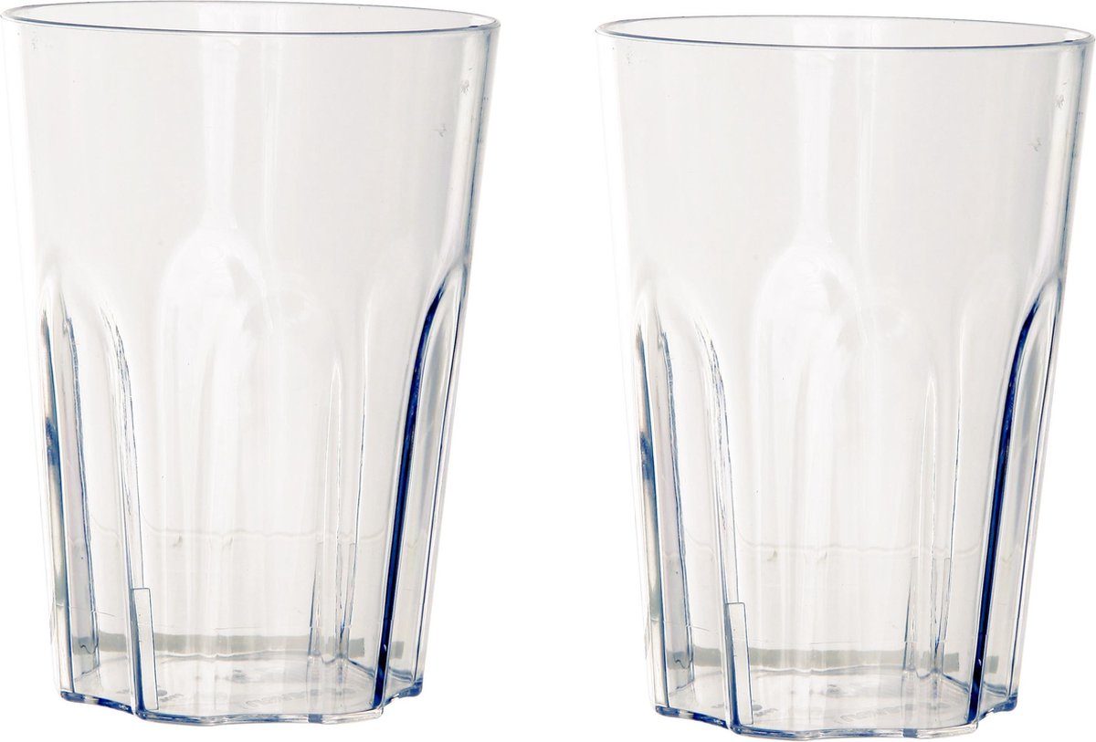 4x stuks onbreekbare kunststof camping drinkglazen/waterglazen 400 ml - polycarbonaatglas