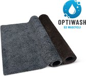 Antislip Deurmat Studio M - OPTIWASH - Wasbare droogloopmat/badmat/douchemat/toiletmat - Super absorberende schoonloopmat met microvezel - 80X120 cm - Machine Wasbaar 40°C - Grijs/