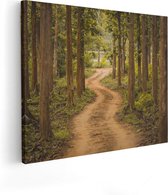 Artaza Canvas Schilderij Pad In Het Bos Met Bomen - 100x80 - Groot - Foto Op Canvas - Canvas Print