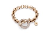 Qudo ceccano  deluxe armband goudkleurig kristal 23cm