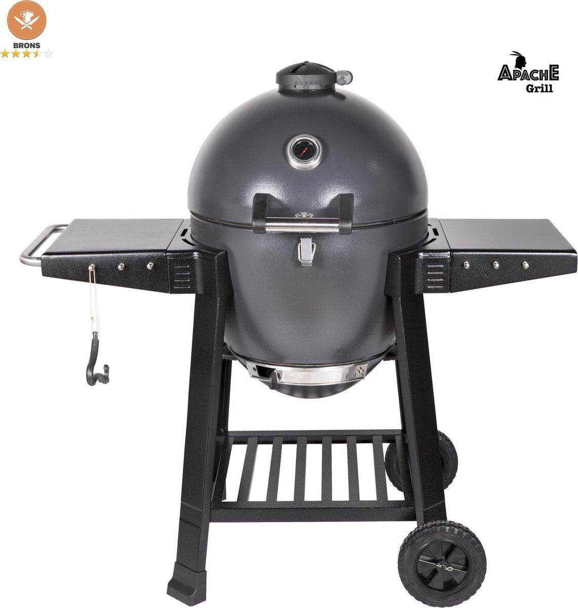 Apache Grill 21 inch Kamado BBQ Egg | Houtskool | zwart | Ø 50cm grill oppervlak | dubbelwandig & geïsoleerd - Apache Grill