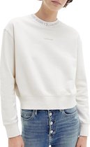 Calvin Klein Logo Trim Trui - Vrouwen - Crème