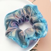 Metallic regenboog zeemeermin scrunchie - haarelastiek - meisje haaraccessoires