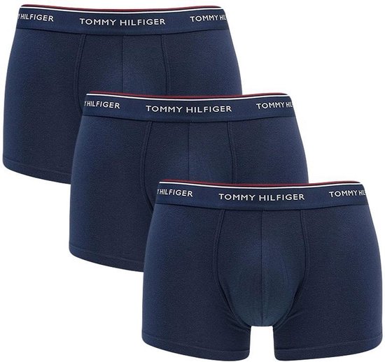Tommy Hilfiger - Heren Onderbroeken 3-Pack Trunks Peacoat - Blauw - Maat S