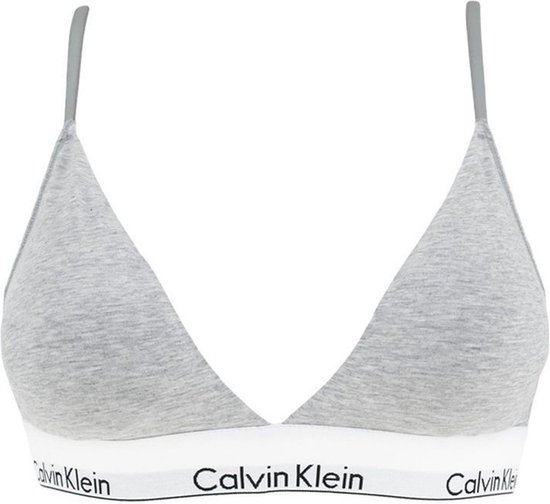 Calvin Klein Bralette Beha - Maat XL - Vrouwen - Lichtgrijs - Wit