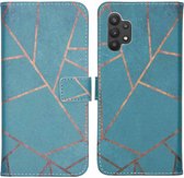 iMoshion Design Softcase Book Case Samsung Galaxy A32 (5G) hoesje - Blue Graphic