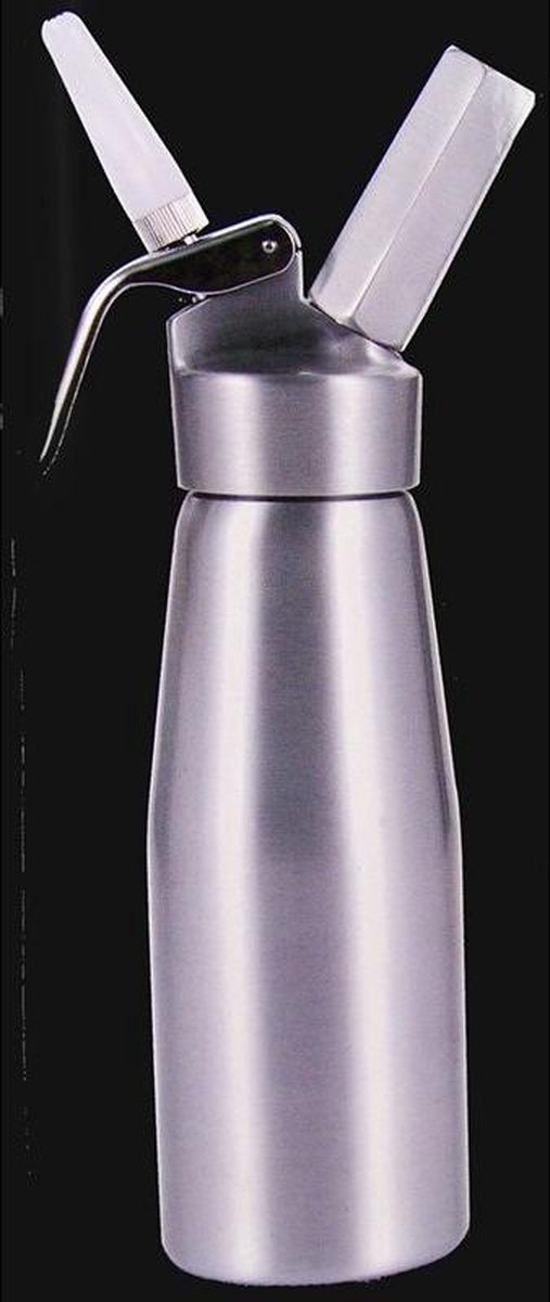 Distributeur de crème fouettée professionnel ZOEMO 250 ml (cartouches N2O  non incluses) - Siphon à crème avec corps et tête en aluminium robustes -  Le fouet demi-pinte crée 2-3 pintes de crème