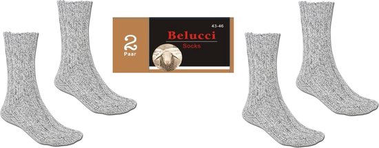 Belucci Noorse Wollen Sokken 2 Paar Maat 43-46