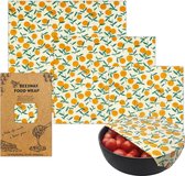 Nixnix® - Bijenwas wraps - Fruit - Beeswax food wrap - Beewax - Bee wrap - Bijenwasdoek - Zero Waste - 3 stuks; klein, middel, groot - Herbruikbaar - Duurzaam Cadeau - Boterhamzakj