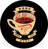 Illustration de café Vintage Cercle mural aluminium - ⌀ 60 cm - Peinture ronde - Tirage photo sur aluminium / dibond / cercle mural / cercle vivant / cercle jardin (décoration murale)