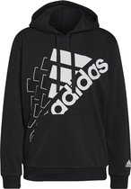 adidas Brand Love Slanted Relaxed Logo Hoodie GS1360, Vrouwen, Zwart, bloezen, maat: XS EU