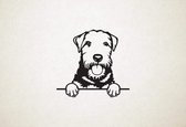 Welsh Terrier - hond met pootjes - S - 44x47cm - Zwart - wanddecoratie