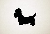Dandie Dinmont Terrier - Silhouette hond - L - 75x94cm - Zwart - wanddecoratie