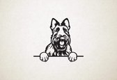 Schotse Terrier - hond met pootjes - S - 45x51cm - Zwart - wanddecoratie