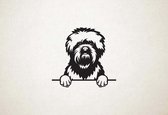 Affenpinschers - hond met pootjes - S - 43x46cm - Zwart - wanddecoratie