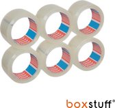 Boxstuff - Verpakkingstape - Transparant - PP Acryl - 6 Rollen In Een Pak