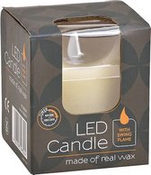 LED-kaars - creme/vuilwit kleur- met timer- kaars gemaakt uit wax