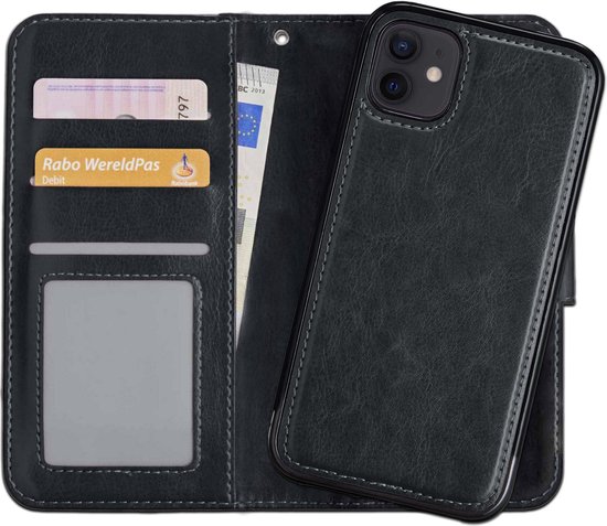 iPhone 12 Flip Case Pro Case amovible Bookcase 2-en-1 Étui rigide - Zwart