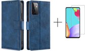 Telefoonhoesje Samsung Galaxy A72 | Hoogwaardig Pu Leren Bookcase | Pasjeshouder | Luxe Uitstraling | Blauw + 1x screenprotector