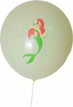 Zeemeermin -Ballonnen - kinderfeestje - set van 6 - pastel groen - partijtje - versiering