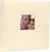 ZEP - Album photo en lin crème avec fenêtre, 60 pages blanc, 31x31 cm - OW313130
