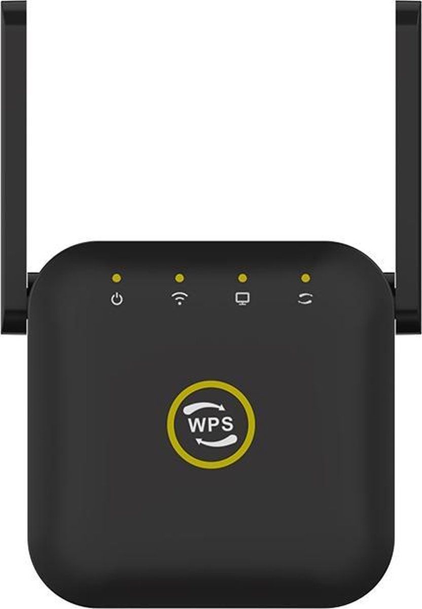 WiFi Versterker stopcontact - Zwart- Antenne - Wifi Repeater - 300Mbps - Draadloos - Overal internet - Signaalversterker - Ethernet - Wireless Range Extender- 300 mbps - 2.4 Ghz