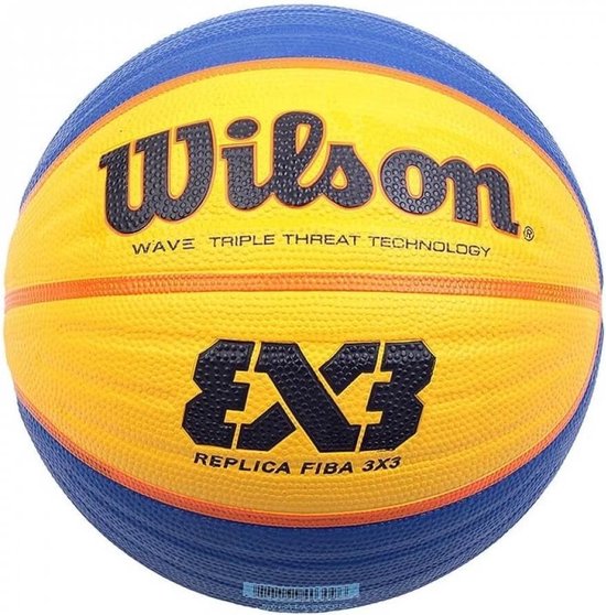 Wilson Fiba 3x3 replica - Basketbal - Geel Blauw - Outdoor - Maat 6