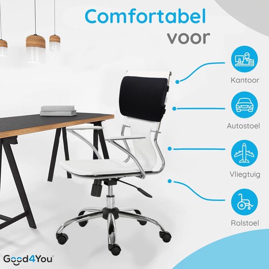 Good4You® Coussin de dos ergonomique Chaise de voiture et de bureau -  Soutien du dos