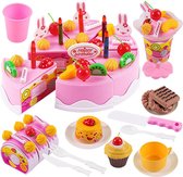 Ariko Zingende Speelgoedtaart met accessoires | Verjaardagstaart | 75 delig | Roze | Speelset | Inclusief batterijen