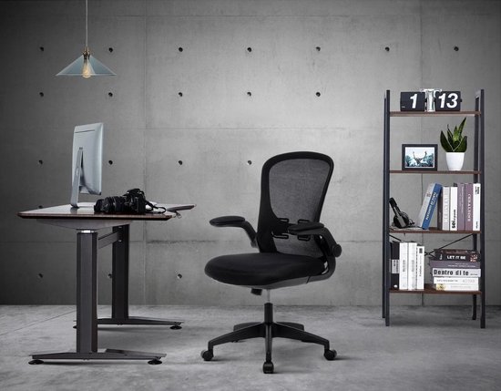 Office Home F1 Bureaustoel Hoogte Verstelbaar - 1D Armleuningen - Mesh Zwart