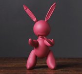 BaykaDecor - Premium Beeld Ballon Konijn - Jeff Koons Replica Balloon Rabbit - Moderne Kunst - Pop Art Standbeeld - Rood - 21 cm