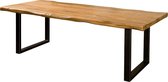 Eetkamertafel | nicosia | mangohout | zwart | 180 x 90 x 77(h) cm