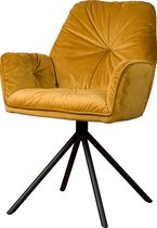 Armstoel | palma | stof | geel | 62 x 63 x 90(h) cm