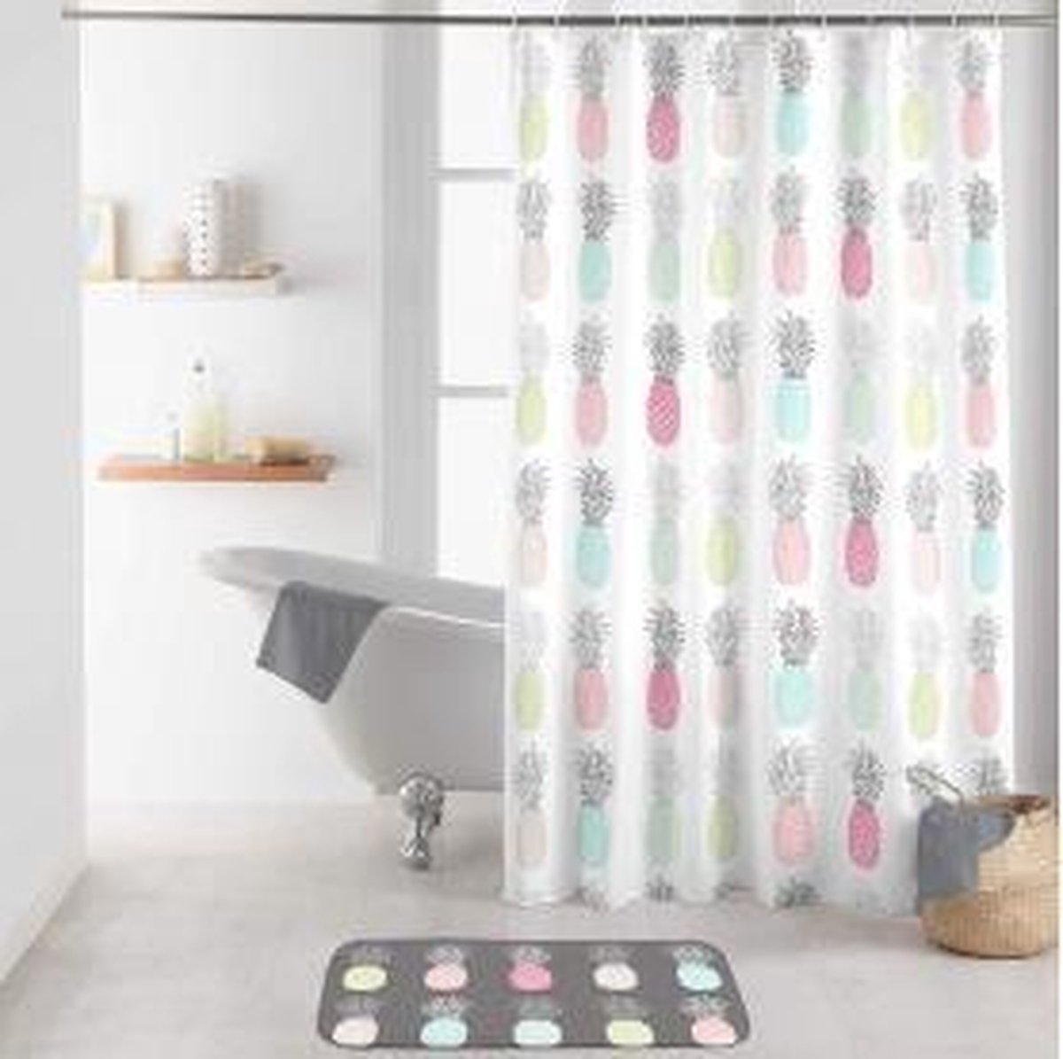 Livetti | Douchegordijn | Shower Curtain | Polyester | 180x200 | Ananas