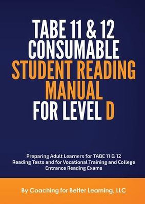 TABE 11 and 12 CONSUMABLE STUDENT READING MANUAL FOR LEVEL D - cover