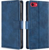 Telefoonhoesje iPhone 8 | iPhone 7 | iPhone SE2020 | Hoogwaardig Pu Leren Bookcase | Pasjeshouder | Luxe Uitstraling | Blauw