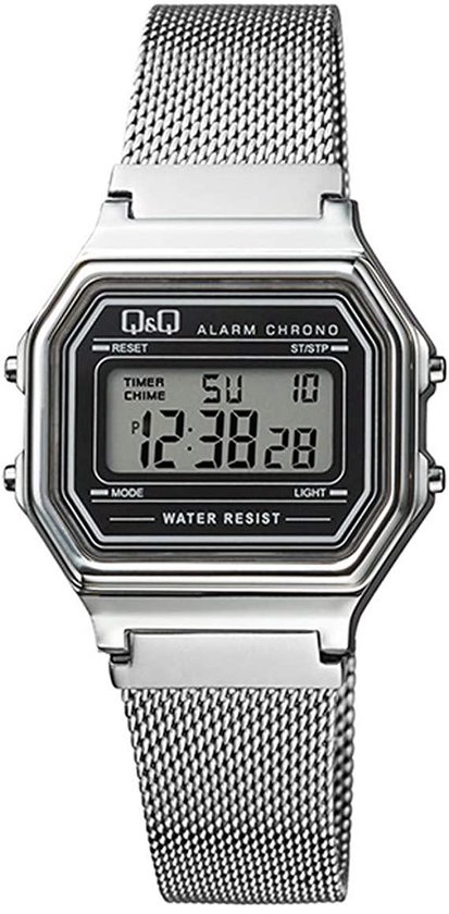 Mooi zilverkleurige digitaal horloge M173J025Y