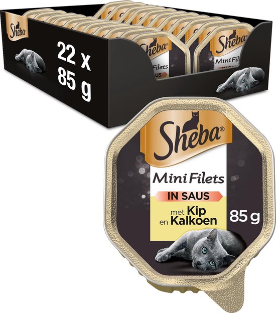 Oefenen Verzamelen Preventie Sheba Mini Filets in Saus Katten Natvoer - Kip & Kalkoen - 22 x 85 gram |  bol.com