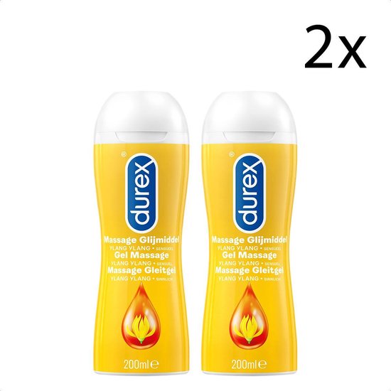 Durex Massage Olie en Glijmiddel 2in1 Sensual met Ylang Ylang 200ml x2